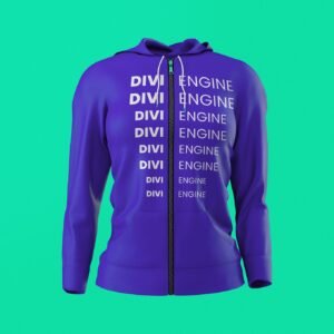 Purple Text Zipper Hoodie