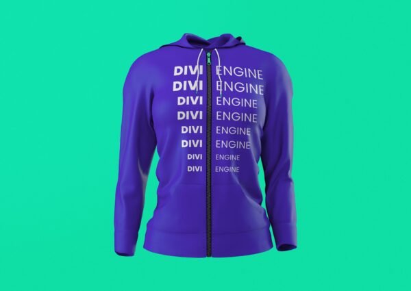 Purple Text Zipper Hoodie
